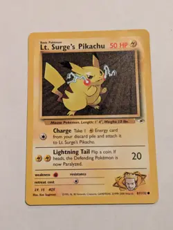 Lt. Surge's Pikachu - 81/132 - Pokemon Gym Heroes Unlimited Card WOTC LP (#2 - Image 1