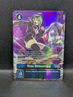 Rina Shinomiya Alt Art BT22-085 R Cyber Eden NM Digimon Card Game - Image 1