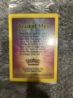 SEALED Ancient Mew Pokemon New Movie Promo Double Holo Foil Rare 1999-2000 MINT - Image 2
