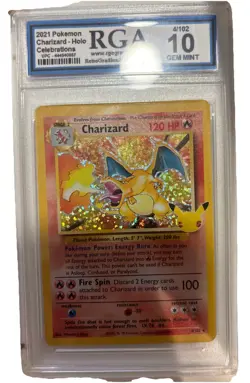 2021 Pokemon Charizard Halo Celebrations 4/102 RGA Gem Mint 10 - Image 1