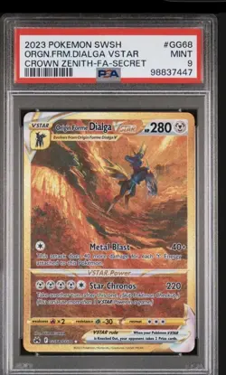 PSA 9 MINT Origin Forme Dialga VSTAR Crown Zenith Galarian Gallery GG68/GG70 - Image 1