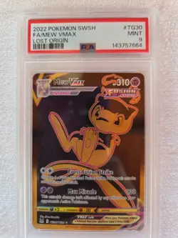 MEW VMAX- 2022 POKEMON SWSH FA- LOST ORIGIN #TG30- PSA MINT 9 - Image 1