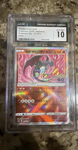 2022 Pokemon Japanese SWSH Pokemon Go #011 Radiant Charizard CGC 10 Gem Mint - Image 1