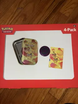 Pokemon Scarlet Violet 151-Pack Sam’s Club Mini Tin Empty Display & Box W Coins - Image 5