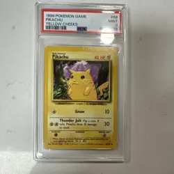 Pokemon Pikachu 58/102 Base Set Yellow Cheeks Regular PSA 9/8 1999 TCG - Image 1
