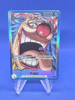 One Piece Emperors in the New World Buggy OP09-042 Alternate Alt Art Leader NM - Image 1