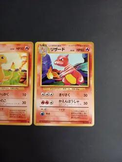 Charmander & Charmeleon No.004 005 Base Set 1996 Japanese Pokemon Cards Lot LP - Image 3