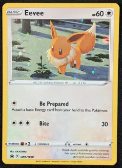 Eevee 2022 Black Star Promo Cosmos Holo Pokemon Card SWSH190 (NM) - Image 1