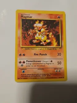 Pokemon TCG Magmar Base Set Unlimited Uncommon Card 36/102 LP Condition - Image 1
