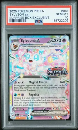 2025 POKEMON PRE EN-PRISMATIC EVOLUTIONS #041 SYLVEON EX PSA 10 - Image 1