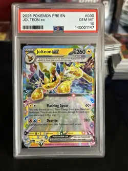 2025 POKEMON PRE EN-PRISMATIC EVOLUTIONS #030 JOLTEON EX PSA 10 GEM MINT - Image 1