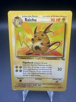 Pokemon TCG Raichu 29/62 Fossil Unlimited Non-Holo Card MP - Image 1