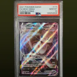 2021 POKEMON SWORD & SHIELD FUSION STRIKE #114 FULL ART/MEW VMAX PSA 10 - Image 1