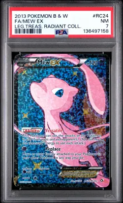 2013 POKEMON B&W LEGEND TREASURES RADIANT COLL #RC24 FULL ART/MEW EX PSA 7 - Image 1