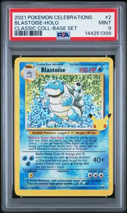 2021 POKEMON CELEBRATIONS CLASSIC COLLECTION #2 BLASTOISE-HOLO PSA 9 - Image 1