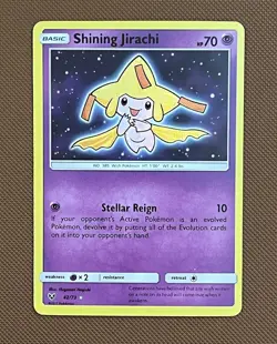 Pokemon TCG Shining Jirachi Shining Legends 42/73 Holo Shiny Holo Rare NM - Image 1