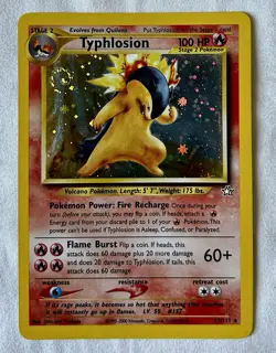 Pokemon TCG Typhlosion Holo Rare 17/111 Neo Genesis 2000 w/ SWIRL (NM) - Image 1