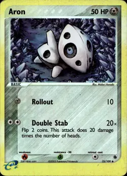 Aron 25/109 Reverse Holo EX Ruby Sapphire Pokemon - Image 1