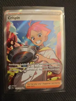 Pokemon Trainer Crispin TCG Full Art Holo Ultra Rare Card 164/142 - Image 1