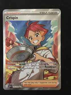 Pokemon TCG Trainer Crispin 164/142 Stellar Crown Ultra Rare Holo Card - Image 1