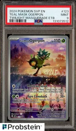 2024 Pokemon SVP En Twilight Masquerade ETB #123 Teal Mask Ogerpon PSA 9 MINT - Image 1