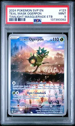 2024 POKEMON SVP TWILIGHT MASQUERADE ETB PROMO #123 TEAL MASK OGERPON PSA 9 - Image 1