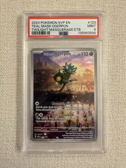 2024 POKEMON SVP EN TEAL MASK OGERPON TWILIGHT MASQUERADE ETB #123 PSA 9 - Image 1