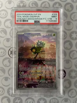 Pokemon Center SVP Twilight Masquerade PC ETB Promo Teal Mask Ogerpon 123 PSA 9 - Image 1