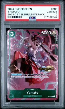 One Piece Yamato 2023 CS Celebration Pack Championship English P-008 PSA 10 - Image 1