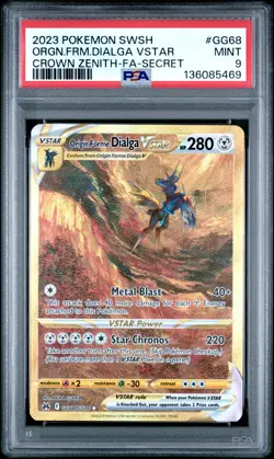 Origin Forme Dialga VSTAR GG68/GG70 Crown Zenith: Galarian Gallery PSA Mint 9 - Image 1
