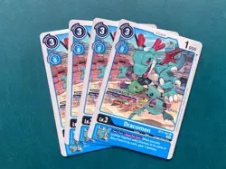 Dracomon BT11-022 Playset Dimensional Phase Digimon Card Game x4 - Image 1