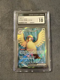 Pokemon TCG Pidgeot ex SV03: Obsidian Flames 217/197 Holo Ultra Rare CGC 10 - Image 1
