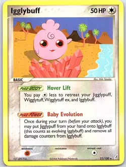 Igglybuff 21/100 Non Holo Crystal Guardians - Pokemon Card - LP - Image 1