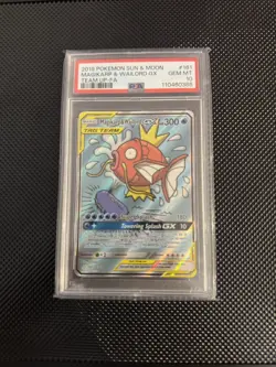 2019 POKEMON SUN & MOON TEAM UP #161 FULL ART/MAGIKARP & WAILORD GX PSA 10 - Image 1