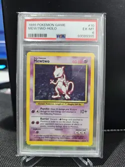 1999 Pokemon Game MeWTWO-Holo Base Set #10 PSA 6 - Image 1