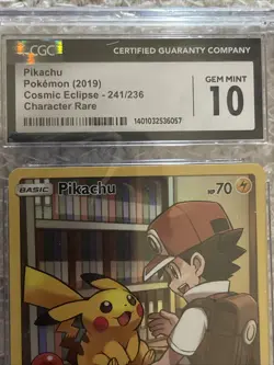 ✅ Pokemon Pikachu 241/236 Alt Art Secret Rare COSMIC ECLIPSE Sun & Moon CGC 10 ✅ - Image 3
