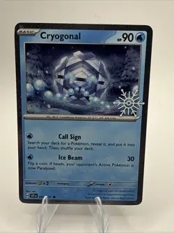 Cryogonal 047/191 Pokemon TCG Holiday Calendar 2025 Festive Stamp Promo Card NM - Image 1