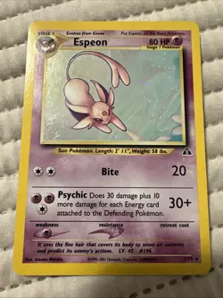 Pokemon Espeon 1/75 Neo Discovery Holo Rare Card English LP - Image 1