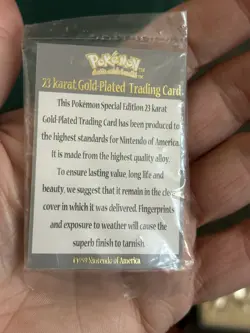 1999 Pokemon Burger King Limited Edition 23K Gold Plated Poliwhirl Card - Image 4