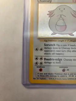 Pokemon TCG Chansey 3/130 Holo Original WOTC Base Set 2 1999-2000 LP - Image 4