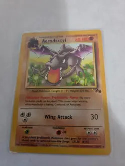 Pokemon TCG Aerodactyl Fossil Card 16/62 Unlimited Rare, LP - Image 1