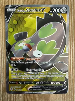Galarian Stunfisk V - 184/189 - Pokemon Darkness Ablaze Sword Shield Full Art HP - Image 1