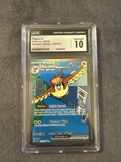 CGC 10 Gem Mint Pidgeot ex 225/197 Obsidian Flames Pokemon - Image 1