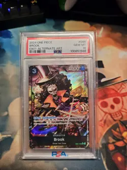 Namco One Piece Brook EB01-046 Super Rare Alternate Art Foil Memorial PSA 10 - Image 1