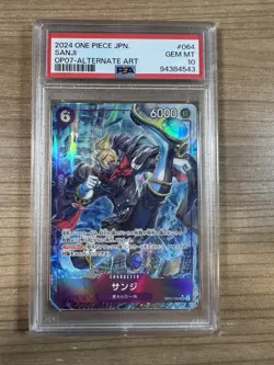 Sanji 2024 One Piece JAPANESE OP07 Alternate Art #064 PSA 10 - Image 1