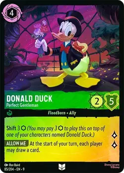 Donald Duck Perfect Gentleman 85/204 Fabled COLD FOIL Disney Lorcana - Image 1