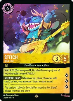 Stitch Rock Star 3/204 Fabled Nm Super Rare Cold Foil Disney Lorcana - Image 1
