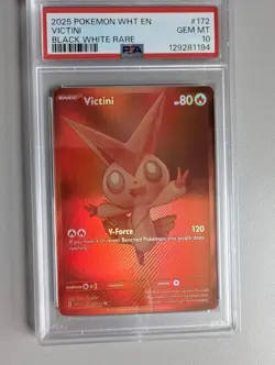PSA 10 Victini 172/086 (Red Victini) White Flare Pokemon Card English BWR - Image 1