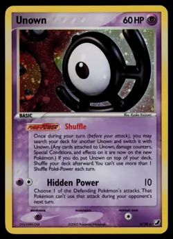 Unown U - U/28 - Ex Unseen Forces Holo Rare Pokemon Card -- LP - Image 1