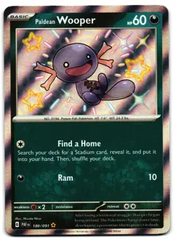 Paldean Wooper 180/091 - Paldean Fates Shiny Rare Pokemon TCG - M/LP Card - Image 1